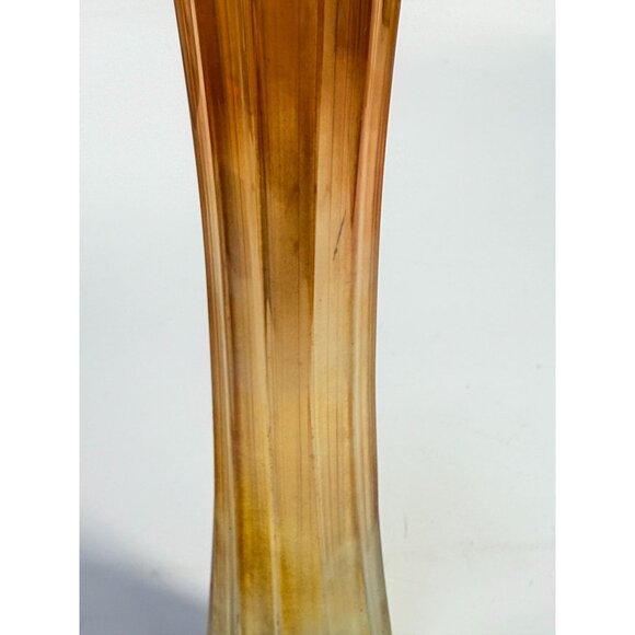 Swung Swing Bud Vase Vintage Light Peach Orange Amber Iridescent Home Decor - Picture 6 of 11